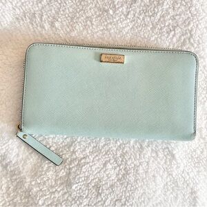 Kate Spade Laurel Way Neda Continental Wallet, Seaside Blue Saffiano Leather
